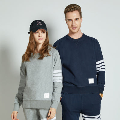 BROWIN TB yarn-dyed four bar crew neck sweater men's and women's jacket a generation of hair