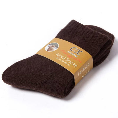 Thickened Autumn and Winter Solid Color Men's Wool Terry Warm Mid-Calf Socks, Casual Cotton Fleece Men's Socks, Thickened and Warm