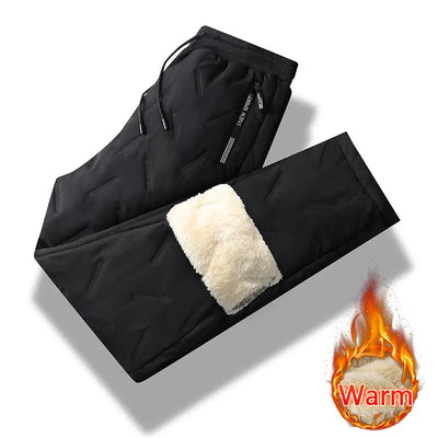 Winter Running Pant Cashmere Thicken Fleece Windproof Sweatpants Men Joggers  Cotton Warm Pants Male Waterproof Thermal Trousers