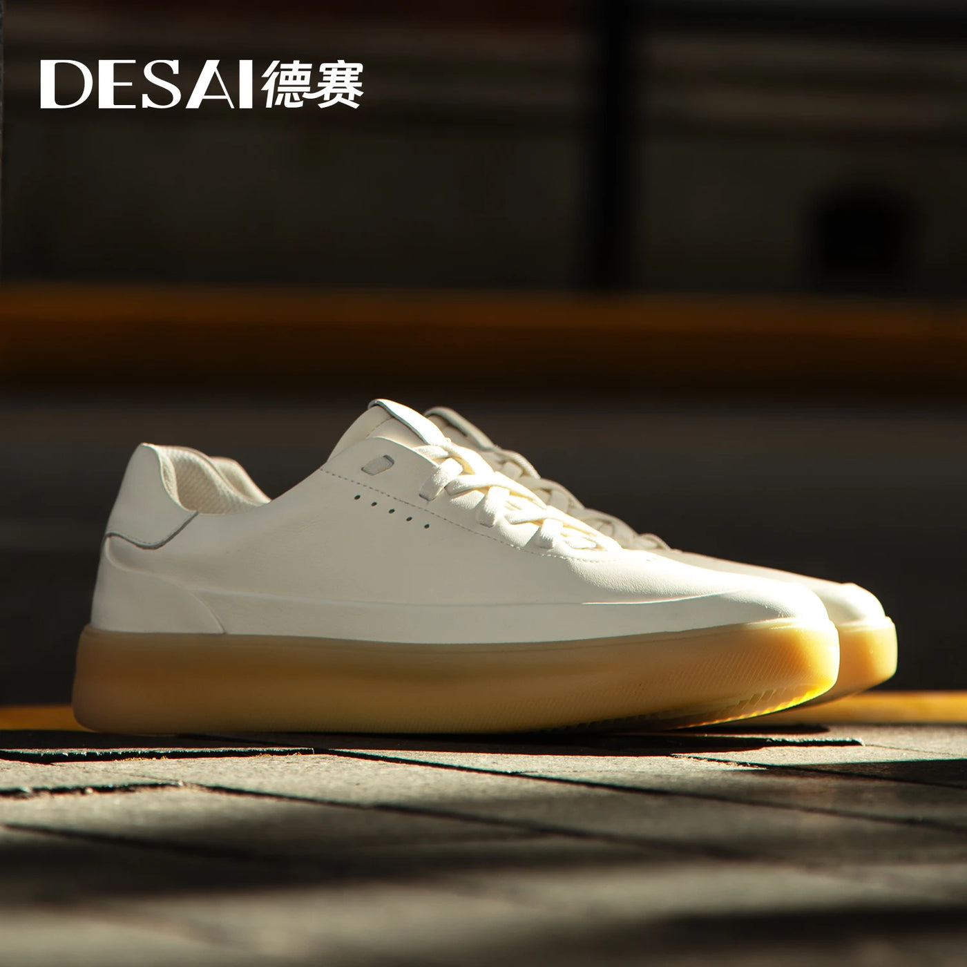 Desai shoes men's leather shoes men's 2025 new men's shoes casual shoes with light soft sole small white shoes men