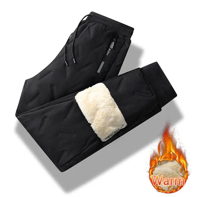Winter Running Pant Cashmere Thicken Fleece Windproof Sweatpants Men Joggers  Cotton Warm Pants Male Waterproof Thermal Trousers