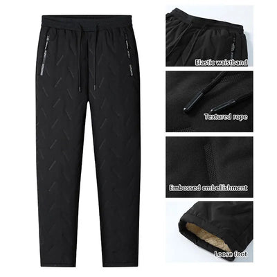 Winter Running Pant Cashmere Thicken Fleece Windproof Sweatpants Men Joggers  Cotton Warm Pants Male Waterproof Thermal Trousers
