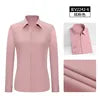 pink2 2526 Men's elastic and comfortable shirt Korean version business professional dress interview white shirt K78D8-01-25