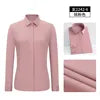pink2 2526 Men's elastic and comfortable shirt Korean version business professional dress interview white shirt K78D8-01-25