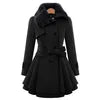 2025 Women's Popular Double-Breasted Woolen Trench Coat European Size Thin Casual Outerwear for Winter with Fur Decoration
