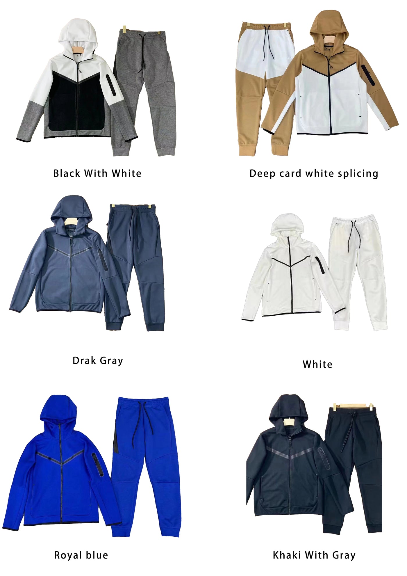 Men's New Spring and Autumn Sports Leisure Clothing Set Hooded Zipper Jacket With Small Leg Pants Loose Fit for Adults