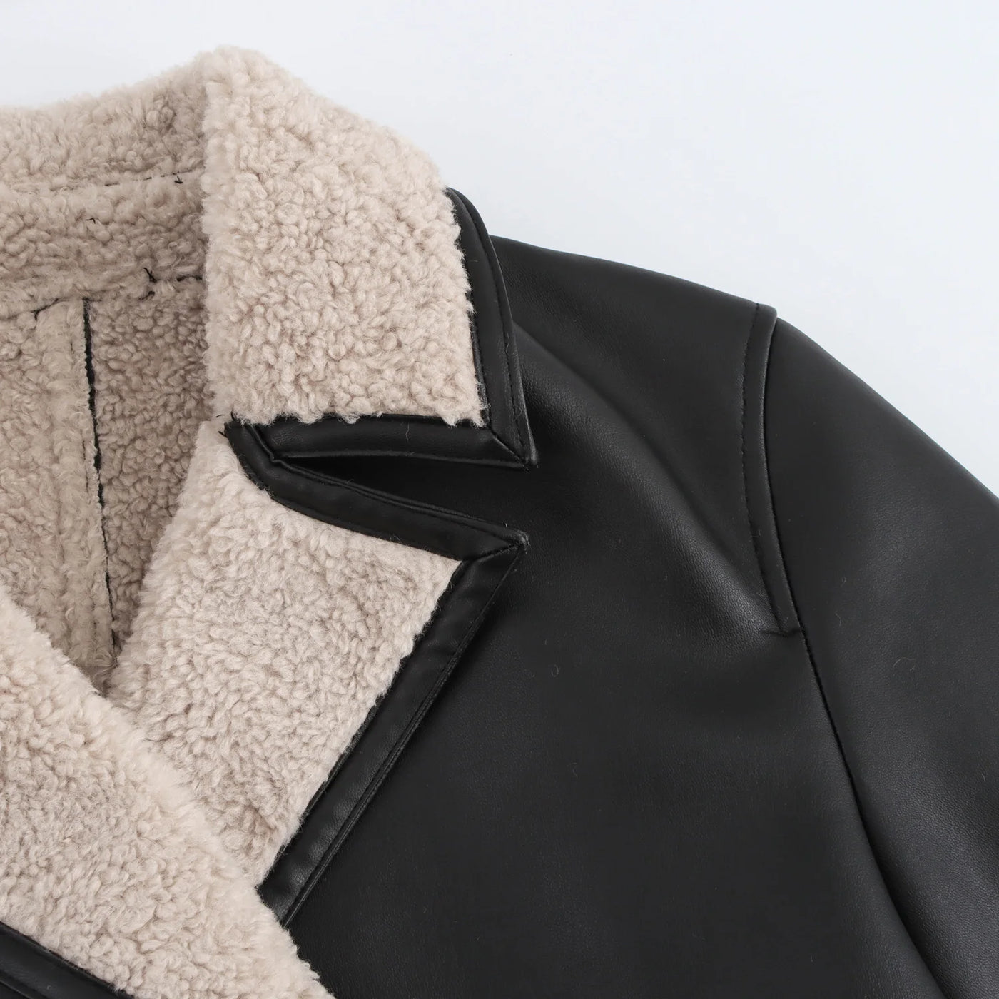 KP&ZA Luxurious Women's Full-Length Leather Coat with Breathable Elegant Winter Casual Wear Ultimate Warmth