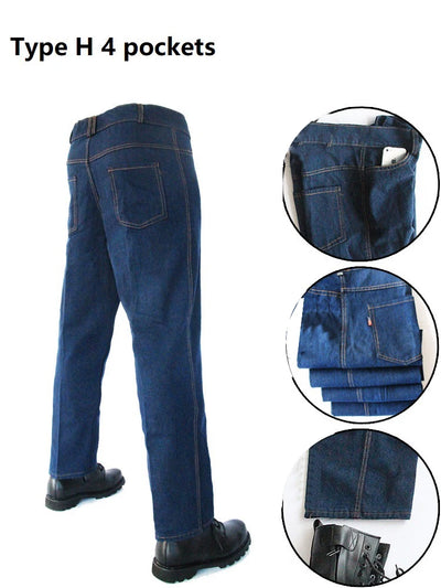 Work Clothing Jeans Trousers Cargo Thick Pants Flame Retardant Anti-scalding Welding Suit Repair Multi Pocket Durable Trousers