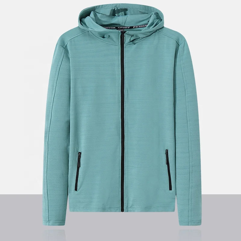 Men Active Wear Jackets Zip up Jackets Sweatsuit Hooded Coat Outwear Sports Jackets Running Jogging Workout