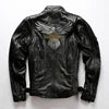 Wholesale Custom Winter Autumn Genuine Leather Men's Eagle Embroidery Motorcycle Coats Plus Size Cowhide Jacket