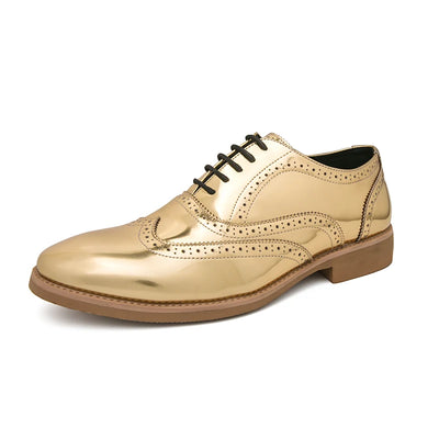 2025 Dropshipping Fashion Brogues Male Formal Shoes Durable Lace-up Pointed High Quality Spring Dress Shoes