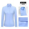 pink2 2526 Men's elastic and comfortable shirt Korean version business professional dress interview white shirt K78D8-01-25