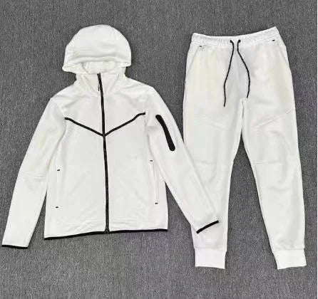 Men's New Spring and Autumn Sports Leisure Clothing Set Hooded Zipper Jacket With Small Leg Pants Loose Fit for Adults
