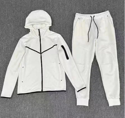 Men's New Spring and Autumn Sports Leisure Clothing Set Hooded Zipper Jacket With Small Leg Pants Loose Fit for Adults