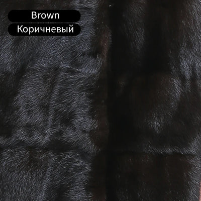 Mink Fur Vest Winter Women Long Real Fur Vest Femme Warm Natural Mink Vest Plus Size 2024 New Arrival Clothes Mandarin Collar