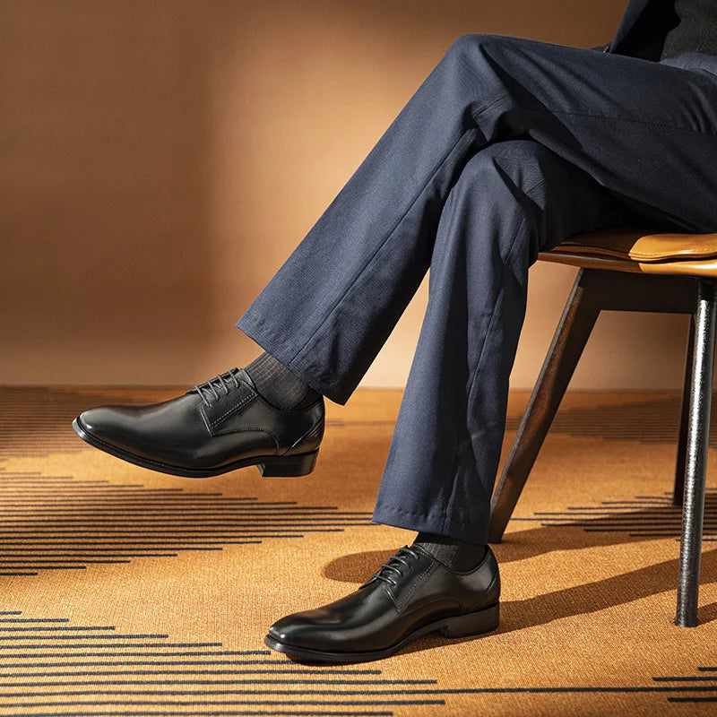 2025 Trendy Formal Shoes Men Handmade Business Wedding Shoes Men Leather Footwear Lace up Customize Men's Dress Derby Shoes