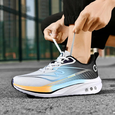 48 Men's Youth Running Shoes Large Size Fashionable Anti-Carbon Plate Sports Casual Mesh Lining Slippery Student Walking Style