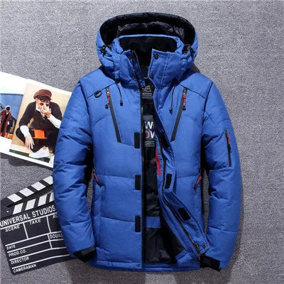 20 Degree Winter Clothing Men, White Duck goose Feather coat Thick Mens Warm Snow Jacket Coat, Windbreaker Men