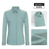 pink2 2526 Men's elastic and comfortable shirt Korean version business professional dress interview white shirt K78D8-01-25