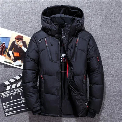 20 Degree Winter Clothing Men, White Duck goose Feather coat Thick Mens Warm Snow Jacket Coat, Windbreaker Men
