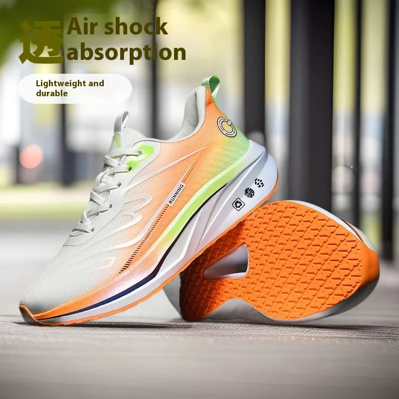 48 Men's Youth Running Shoes Large Size Fashionable Anti-Carbon Plate Sports Casual Mesh Lining Slippery Student Walking Style