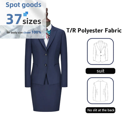WY1005 TR Polyester Fabric Dark Blue Women's Suit Dress Suits for Women