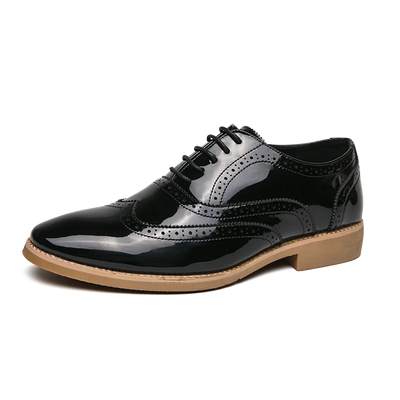 2025 Dropshipping Fashion Brogues Male Formal Shoes Durable Lace-up Pointed High Quality Spring Dress Shoes
