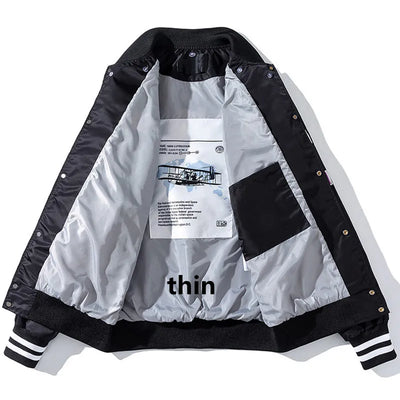 Winter Vintage Jacket Men Women Hip Hop Baseball Jacket Embroidery Letter Streetwear Hooded Coat Fashion Loose Couples Clothes