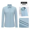 pink2 2526 Men's elastic and comfortable shirt Korean version business professional dress interview white shirt K78D8-01-25