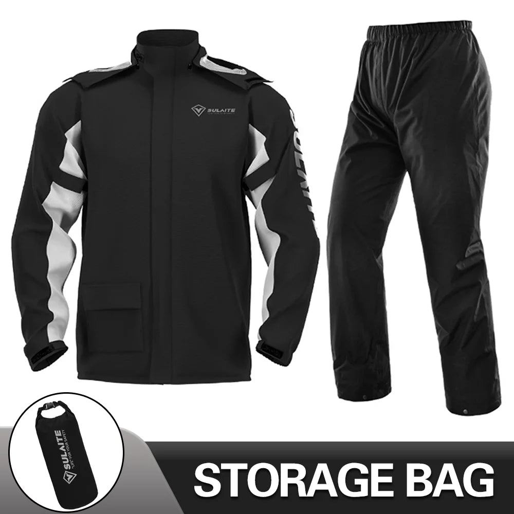 Motorcycle Raincoat Waterproof 100% Motorcycle Rider Raincoat Suit Moto Raincoat Rain Coat Jacket Pants Biker Rain Set Men Women