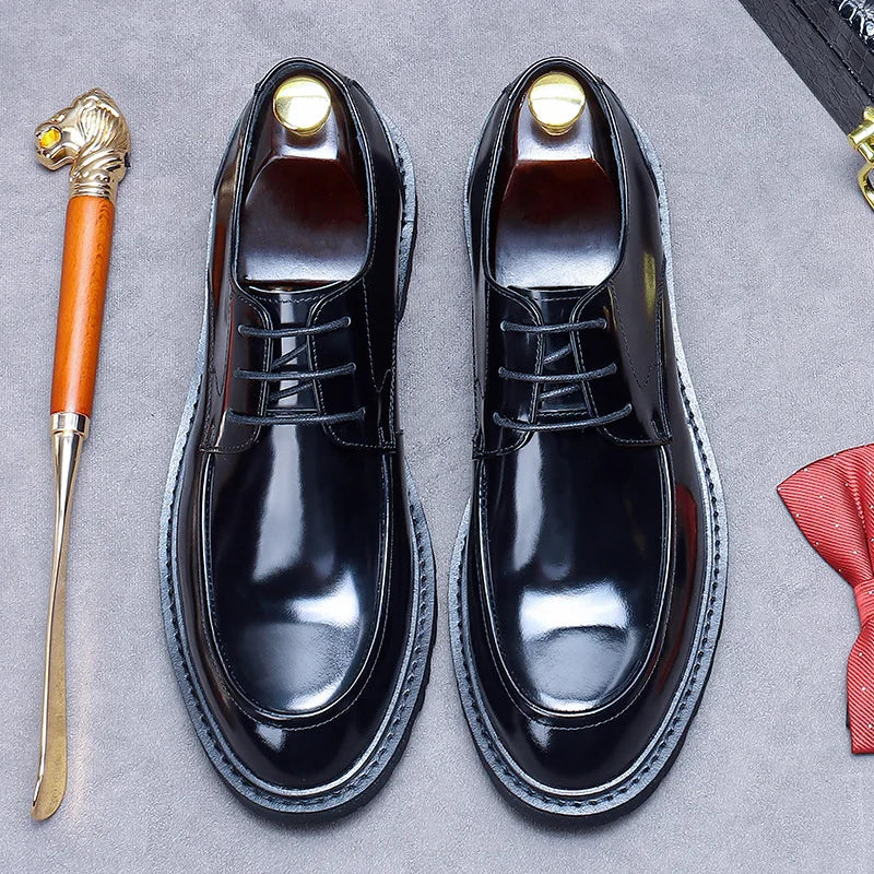 Best Quality Men's Genuine Leather Oxford Dress Shoes Handmade Sleek Formal Lace-Up for Weddings & Business Attire
