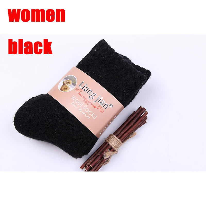 3 pairs 2025 winter new Thick wool socks women's winter tube terry socks solid color ladies super thick warm snow socks