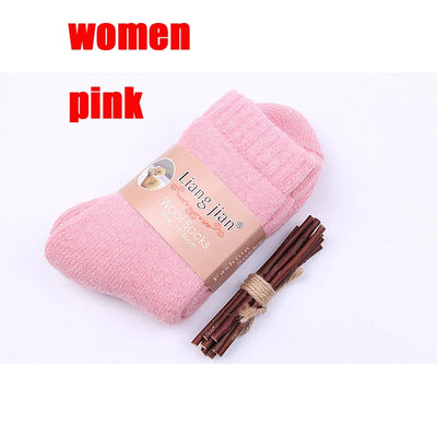3 pairs 2025 winter new Thick wool socks women's winter tube terry socks solid color ladies super thick warm snow socks