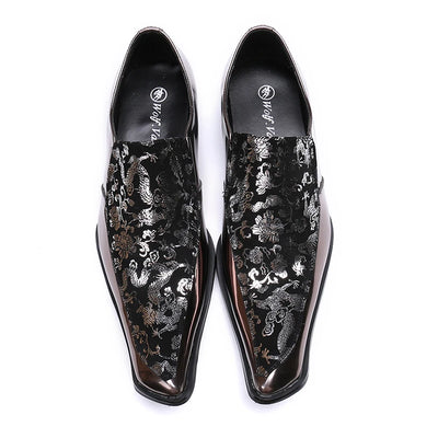 NA133 Genuine Leather Men Formal Shoes Party Pointed Toe Dress Weddings High Heel Formal Males Prom Parties Men Dress Shoes
