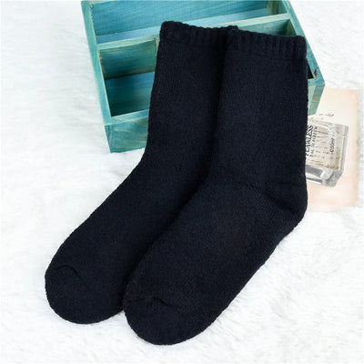 3 pairs 2025 winter new Thick wool socks women's winter tube terry socks solid color ladies super thick warm snow socks