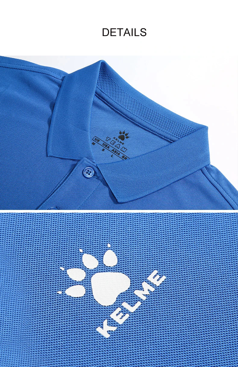 KELME Men's Training Polo T-Shirt  Summer Running  Shirts Casual Short Sleeve Tops High Quantity Polo For Men 3891064