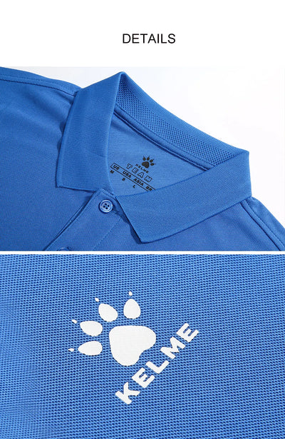 KELME Men's Training Polo T-Shirt  Summer Running  Shirts Casual Short Sleeve Tops High Quantity Polo For Men 3891064