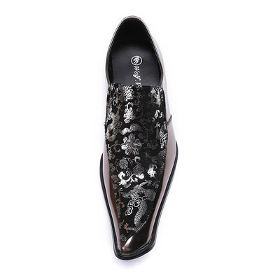 NA133 Genuine Leather Men Formal Shoes Party Pointed Toe Dress Weddings High Heel Formal Males Prom Parties Men Dress Shoes
