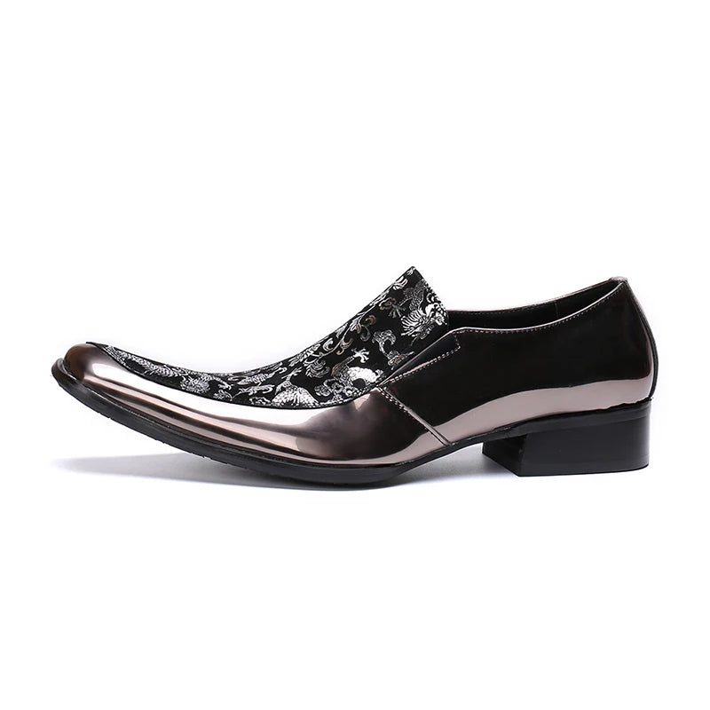 NA133 Genuine Leather Men Formal Shoes Party Pointed Toe Dress Weddings High Heel Formal Males Prom Parties Men Dress Shoes