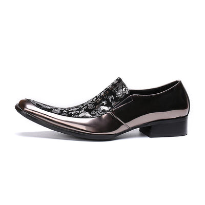 NA133 Genuine Leather Men Formal Shoes Party Pointed Toe Dress Weddings High Heel Formal Males Prom Parties Men Dress Shoes