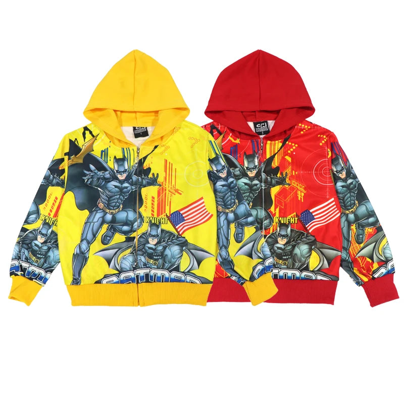 2023 New Boy Coat Spring and Autumn Cartoons Children's Hooded Zipper Kids Baby Jacket Fashion Anime Clothes Wholesale