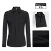 pink2 2526 Men's elastic and comfortable shirt Korean version business professional dress interview white shirt K78D8-01-25