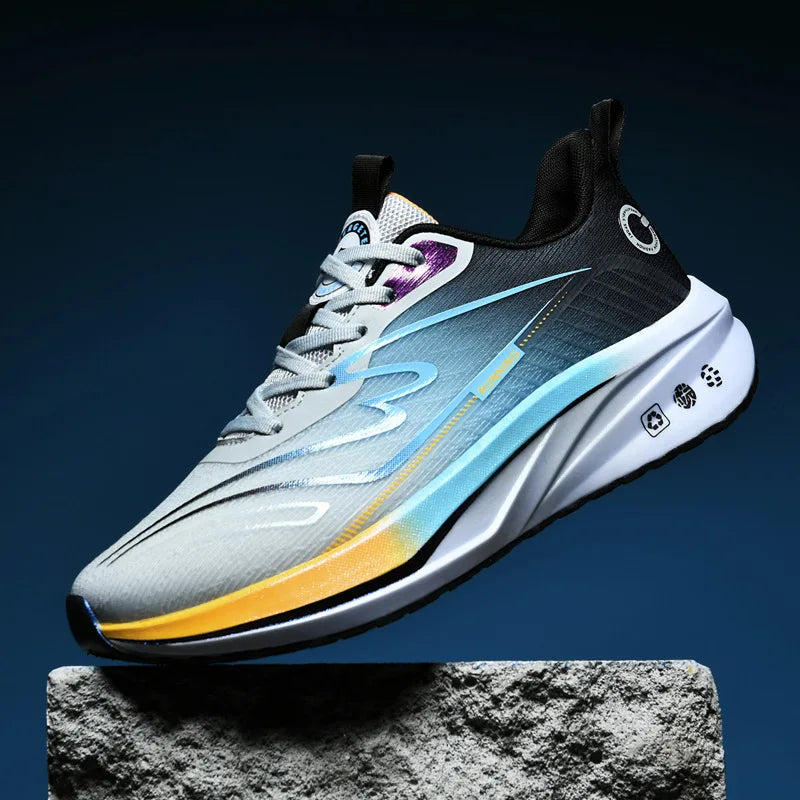 48 Men's Youth Running Shoes Large Size Fashionable Anti-Carbon Plate Sports Casual Mesh Lining Slippery Student Walking Style