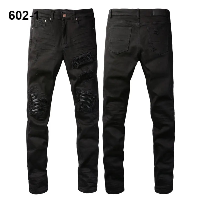 Factory Direct Skate Culture Stretch Denim Hand Distressed Abraded Reveal Intricate Crystal Embellishment Patch Skinny-Fit Jeans