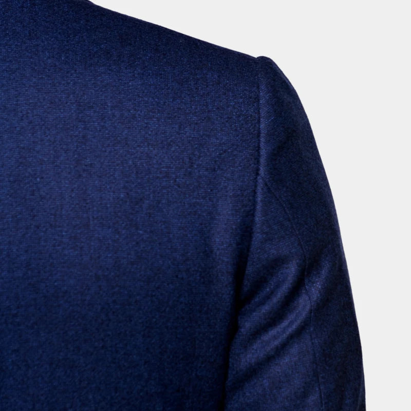 Medium Blue S120 Wool Business Casual Men's Slim Two Single-breasted Suit