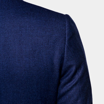 Medium Blue S120 Wool Business Casual Men's Slim Two Single-breasted Suit