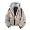 2025 Winter Fashion Eco-Friendly Faux Fur Coat for  Loose Dyed Reversible Suede Padded Wholesale Flight Jacket Style
