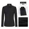 pink2 2526 Men's elastic and comfortable shirt Korean version business professional dress interview white shirt K78D8-01-25
