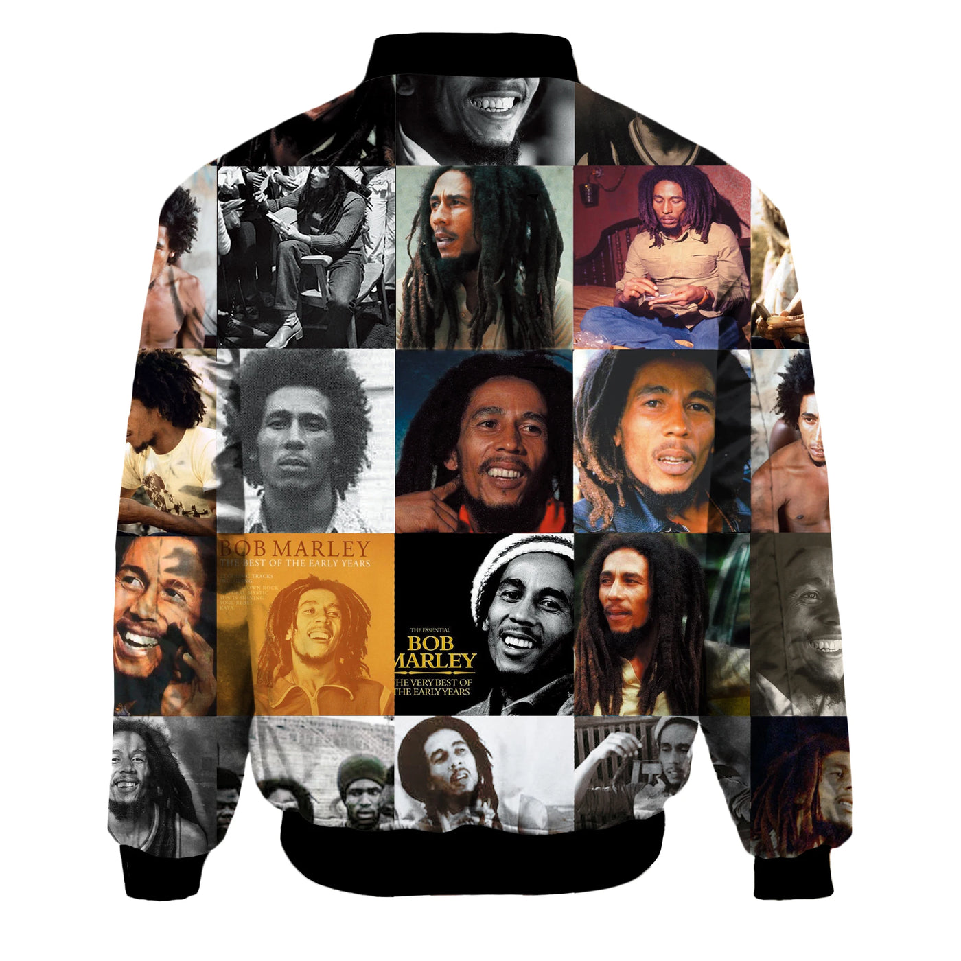 Hip hop Men's Warm bomber jacket Reggae Bob Marley Print 3d Thick winter Long Sleeve pocket outwear Unisex Casual Zip Jacket