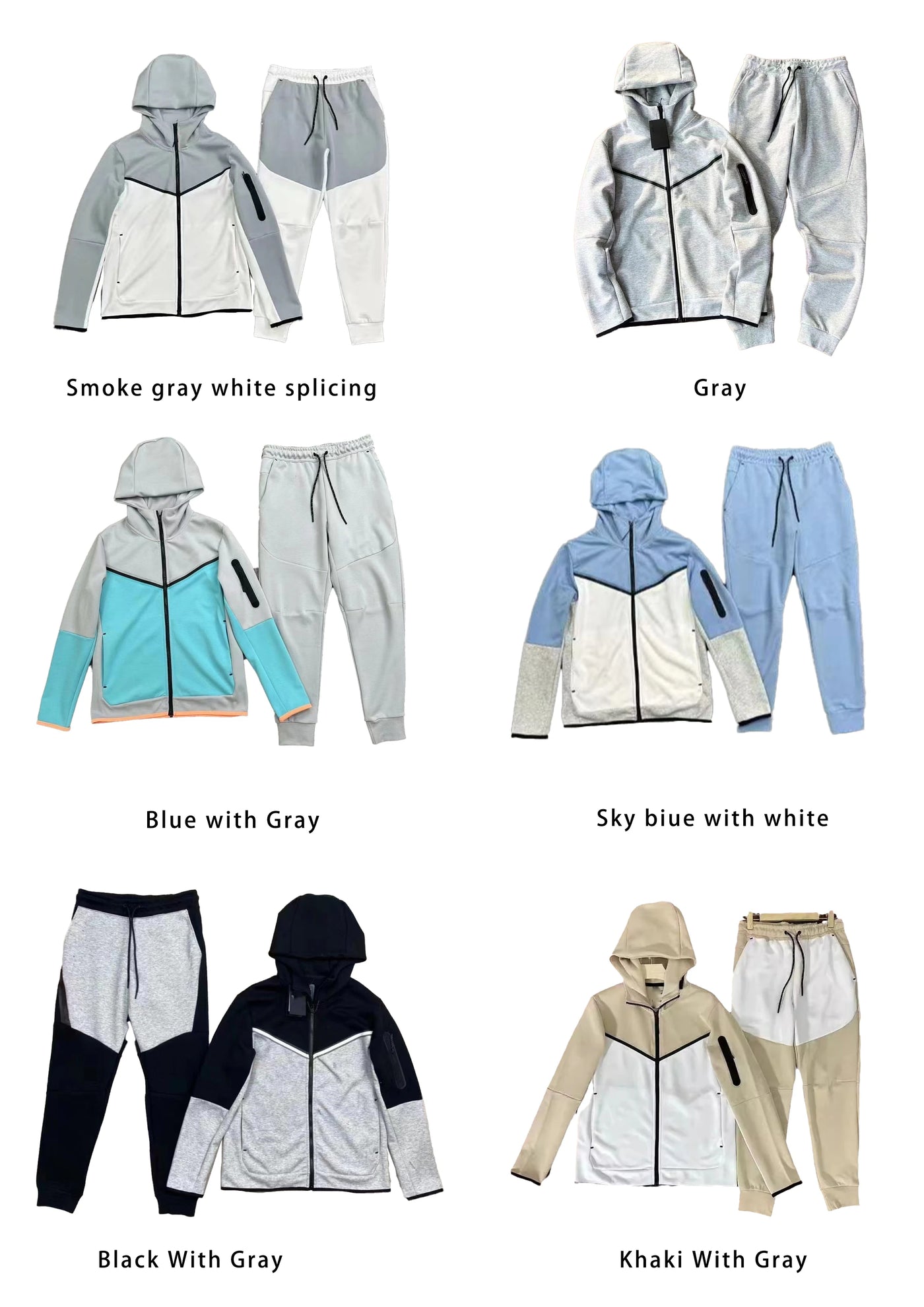 Men's New Spring and Autumn Sports Leisure Clothing Set Hooded Zipper Jacket With Small Leg Pants Loose Fit for Adults